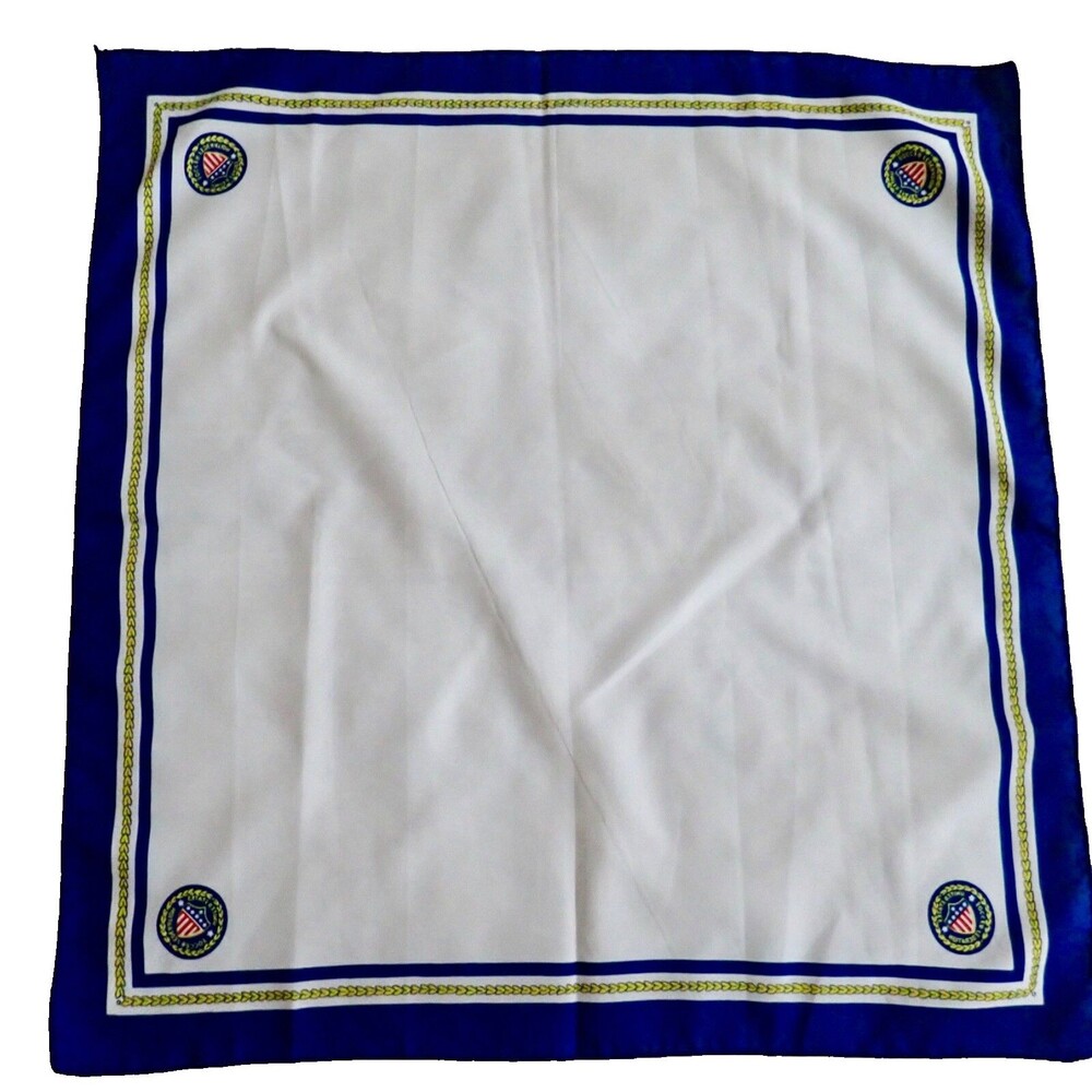 United States Soccer Federation Unisex Logo Scarf White w/ Blue Border 22" x 22"